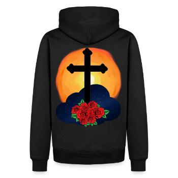 mourir la croix Résurrection Au-delà Jésus - Sweat à capuche Premium bio Homme - noir - Dos - Nico (187cm)