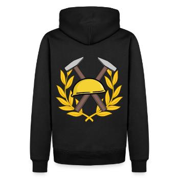 Handwerker Helm Hammer Baustelle Berufe Job - Männer Premium Bio Hoodie - Schwarz - Hinten - Nico (187cm)
