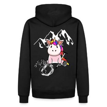 Licorne Montagne Sports Escalade Sommets Montagnes en plein air - Sweat à capuche Premium bio Homme - noir - Dos - Nico (187cm)