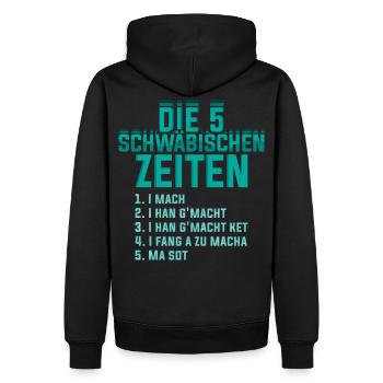 Die 5 Schwäbischen Zeiten - Männer Premium Bio Hoodie - Schwarz - Hinten - Nico (187cm)