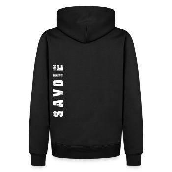 Savoie - Sweat à capuche Premium bio Homme - noir - Dos - Nico (187cm)