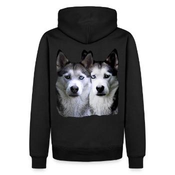 meute de chiens de traîneau Husky Malamute, race de chien - Sweat à capuche Premium bio Homme - noir - Dos - Nico (187cm)