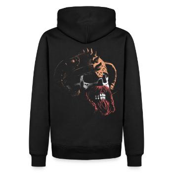 Wikinger Totenkopf - Männer Premium Bio Hoodie - Schwarz - Hinten - Nico (187cm)