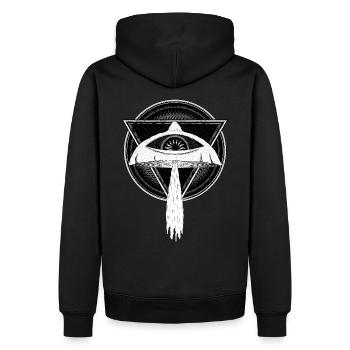 Champignon de la Sagesse Psychédélique - Sweat à capuche Premium bio Homme - noir - Dos - Nico (187cm)