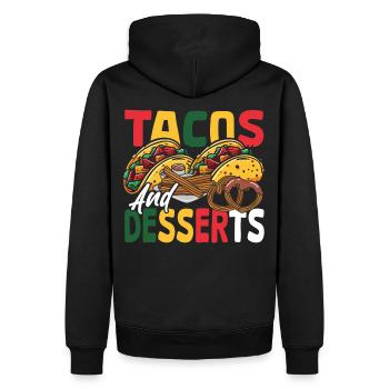 Nachos mexicains, tortillas, tacos et desserts - Sweat à capuche Premium bio Homme - noir - Dos - Nico (187cm)