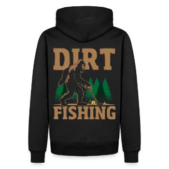 Metalldetektor, großes Fuß-T-Shirt, - Männer Premium Bio Hoodie - Schwarz - Hinten - Nico (187cm)