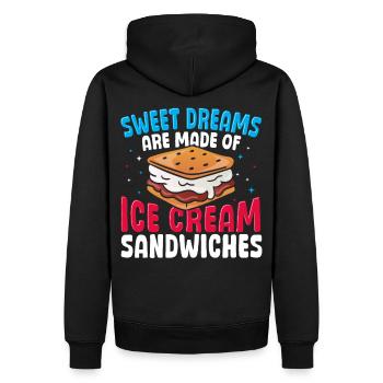 Sandwich à la crème glacée Cadeau Biscuits Dessert glacé - Sweat à capuche Premium bio Homme - noir - Dos - Nico (187cm)