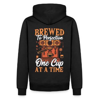 Coffee Lover Home Café Coffee Beans Home Barista - Men’s Premium Organic Hoodie - black - Back - Nico (187cm)