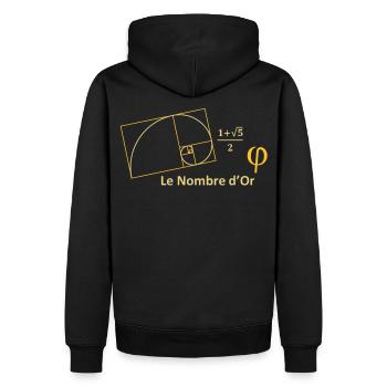 nombre_dor - Sweat à capuche Premium bio Homme - noir - Dos - Nico (187cm)