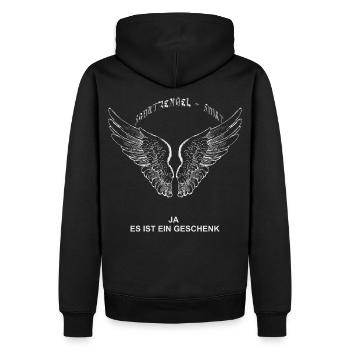Chemise ange gardien - Sweat à capuche Premium bio Homme - noir - Dos - Nico (187cm)
