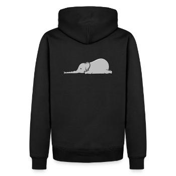 Éléphant t-shirt plantes animales fatiguées déprimé - Sweat à capuche Premium bio Homme - noir - Dos - Nico (187cm)