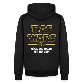 Das wars möge die Macht mit mir sein - JGA - Männer Premium Bio Hoodie - Schwarz - Hinten - Nico (187cm)