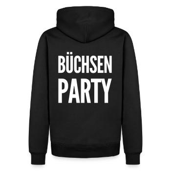 Büchsenparty Junggesellinnenabschied Lustig Spruch - Männer Premium Bio Hoodie - Schwarz - Hinten - Nico (187cm)