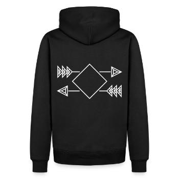 Pfeile Arrows Hipster Indianer Vintage - Männer Premium Bio Hoodie - Schwarz - Hinten - Nico (187cm)