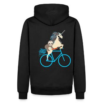 paresseux roue licorne - Sweat à capuche Premium bio Homme - noir - Dos - Nico (187cm)