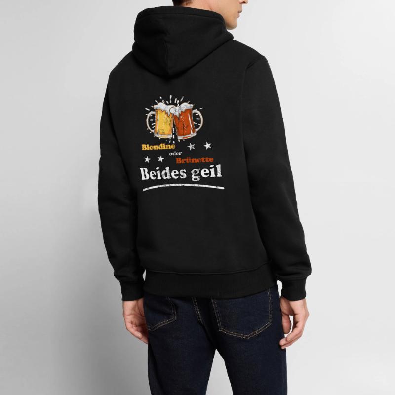 Blondine oder Brünette beides geil Design Männer Premium Bio Hoodie