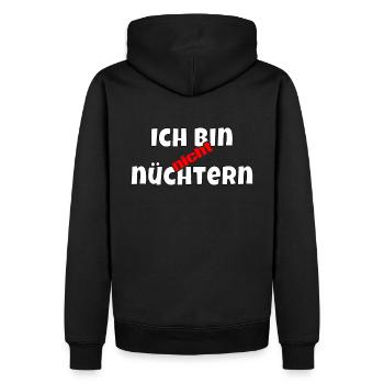 Ich bin nicht nüchtern - Männer Premium Bio Hoodie - Schwarz - Hinten - Nico (187cm)