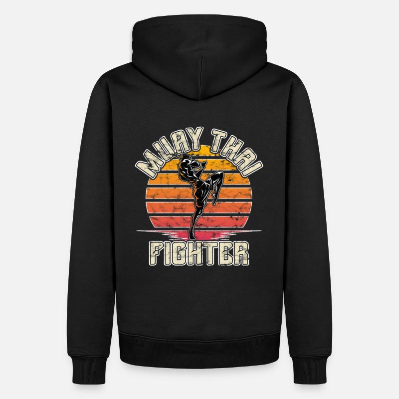 Combattant de Muay Thai - Sweat à capuche Premium bio Homme - noir