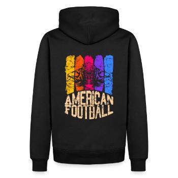 Sackinator couleur de football américain - Sweat à capuche Premium bio Homme - noir - Dos - Nico (187cm)