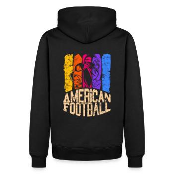 American Football Colour Widereceiver - Männer Premium Bio Hoodie - Schwarz - Hinten - Nico (187cm)