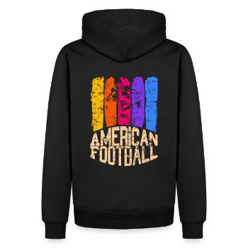 American Football Colour Runningback - Männer Premium Bio Hoodie - Schwarz - Hinten - Nico (187cm)