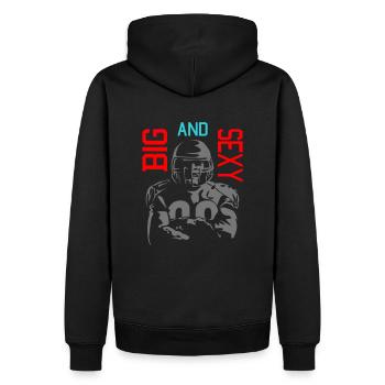 Big and Sexy American Football - Männer Premium Bio Hoodie - Schwarz - Hinten - Nico (187cm)