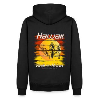 Triathlon Sunset Kailua Kona Hawaii - Männer Premium Bio Hoodie - Schwarz - Hinten - Nico (187cm)