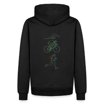 Triathlon Trippy Hamsa - Sweat à capuche Premium bio Homme - noir - Dos - Nico (187cm)