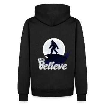 Big Foot Moon Believe - Männer Premium Bio Hoodie - Schwarz - Hinten - Nico (187cm)