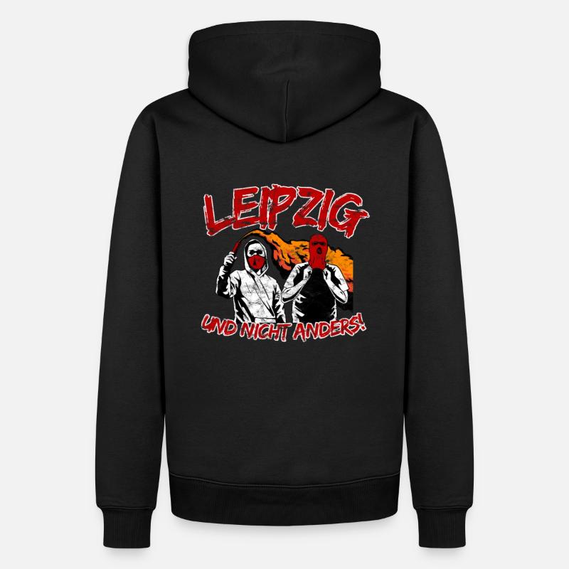 Leipzig und nicht anders UPDATE - Männer Premium Bio Hoodie - Schwarz