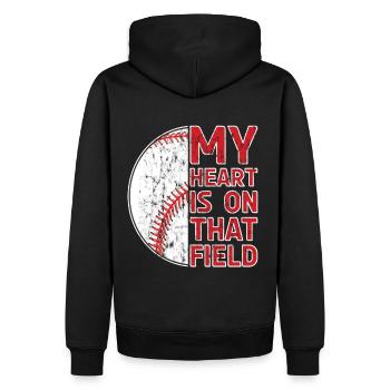 Mon cœur est sur ce terrain Baseball - Sweat à capuche Premium bio Homme - noir - Dos - Nico (187cm)