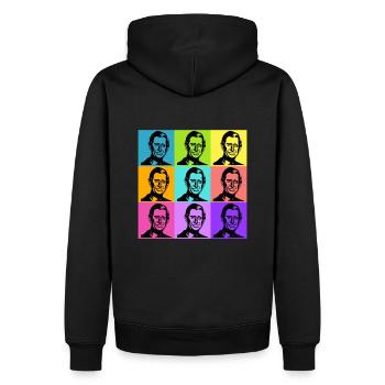 King Charles Colours - Männer Premium Bio Hoodie - Schwarz - Hinten - Nico (187cm)