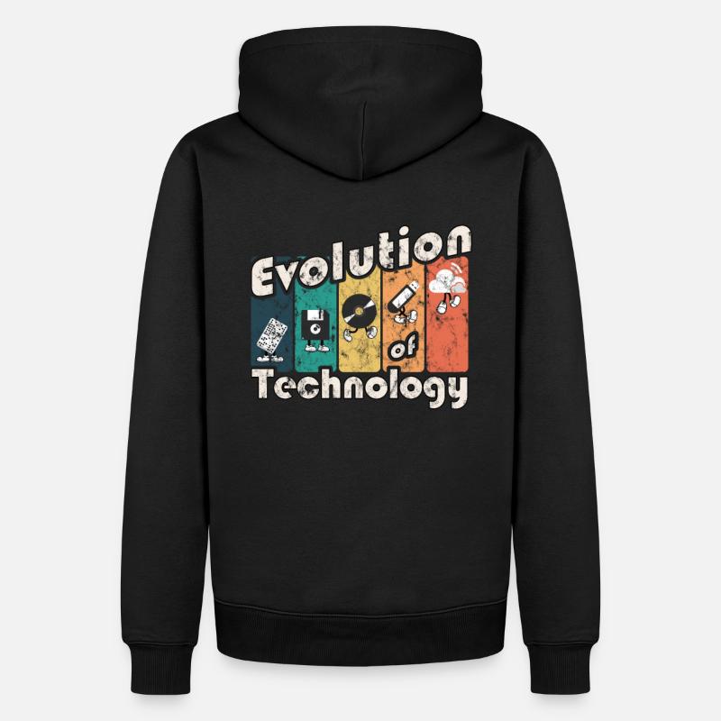 Evolution of Technology - Männer Premium Bio Hoodie - Schwarz