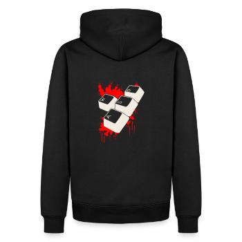 Bloody Gamer WASD - Männer Premium Bio Hoodie - Schwarz - Hinten - Nico (187cm)