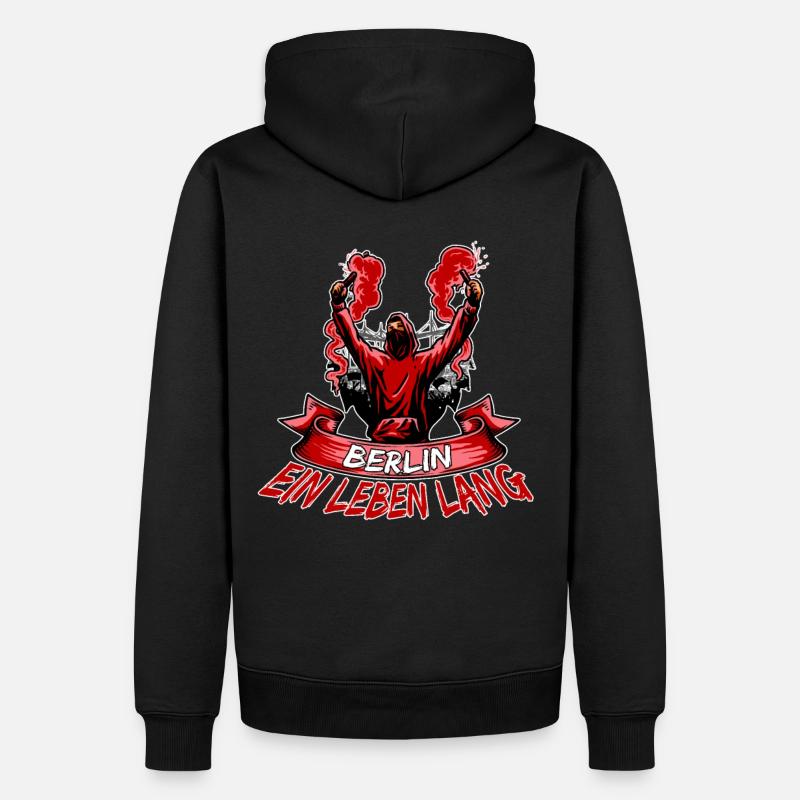 Berlin ein Leben lang - Männer Premium Bio Hoodie - Schwarz