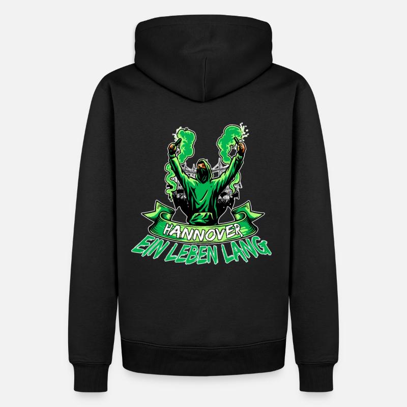 Hannover ein Leben lang - Männer Premium Bio Hoodie - Schwarz