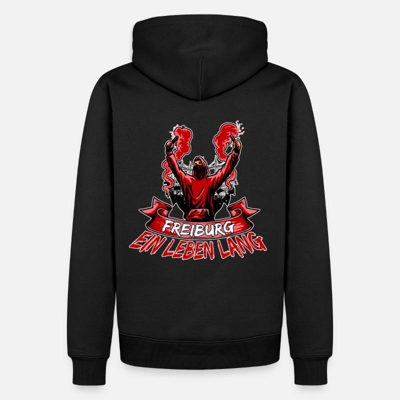 Freiburg ein Leben lang - Männer Premium Bio Hoodie - Schwarz