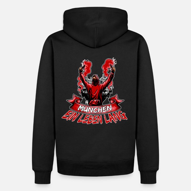 München ein Leben lang - Männer Premium Bio Hoodie - Schwarz