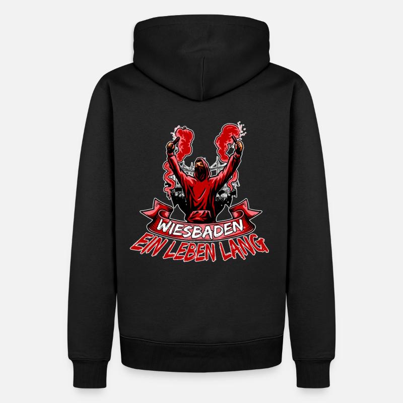 Wiesbaden ein Leben lang - Männer Premium Bio Hoodie - Schwarz