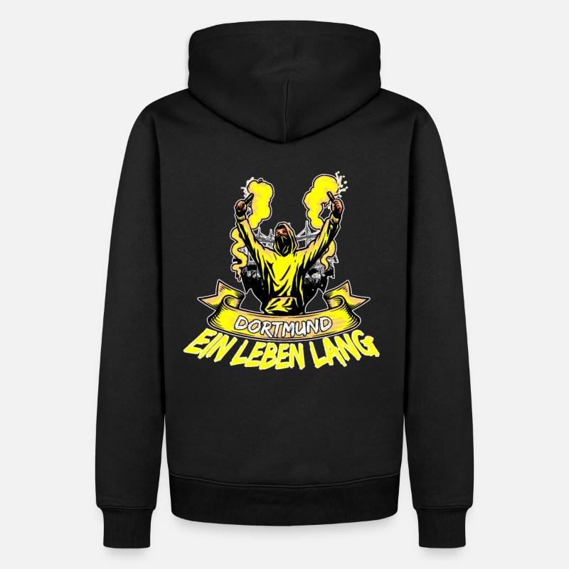 Dortmund ein Leben lang - Männer Premium Bio Hoodie - Schwarz