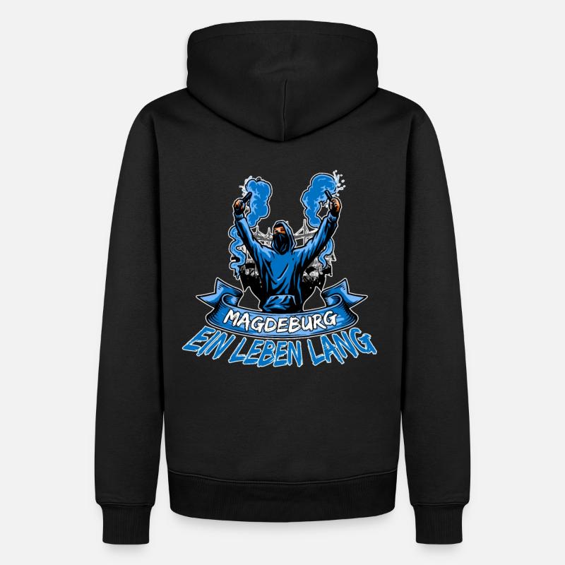 Magdeburg ein Leben lang - Männer Premium Bio Hoodie - Schwarz