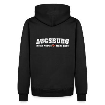 Augsburg Meine Heimat meine Liebe Herz - Männer Premium Bio Hoodie - Schwarz - Hinten - Nico (187cm)
