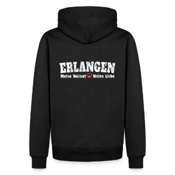 Erlangen Meine Heimat meine Liebe Herz - Männer Premium Bio Hoodie - Schwarz - Hinten - Nico (187cm)