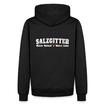 Salzgitter Meine Heimat meine Liebe Herz - Männer Premium Bio Hoodie - Schwarz - Hinten - Nico (187cm)
