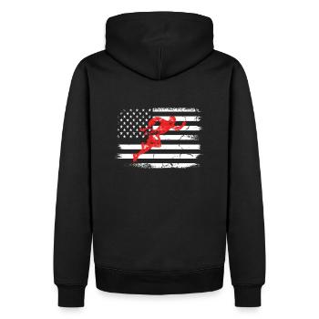 Flag Fooball US Flagge - Männer Premium Bio Hoodie - Schwarz - Hinten - Nico (187cm)