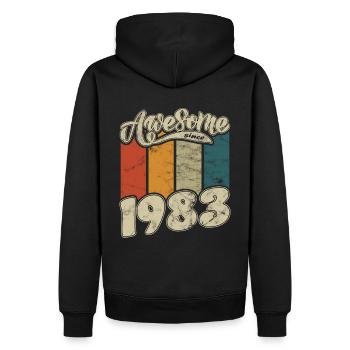 1983 Geburtstag Awesome since Retro - Männer Premium Bio Hoodie - Schwarz - Hinten - Nico (187cm)