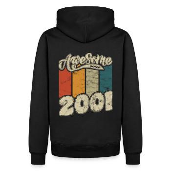 2001 Geburtstag Awesome since Retro - Männer Premium Bio Hoodie - Schwarz - Hinten - Nico (187cm)