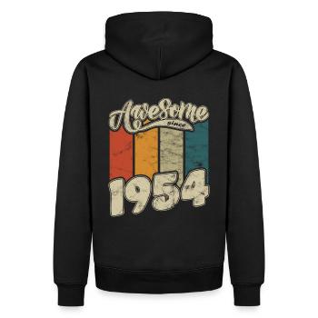 1954 Geburtstag Awesome since Retro - Männer Premium Bio Hoodie - Schwarz - Hinten - Nico (187cm)