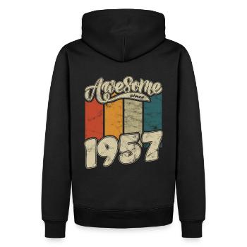 1957 Geburtstag Awesome since Retro - Männer Premium Bio Hoodie - Schwarz - Hinten - Nico (187cm)