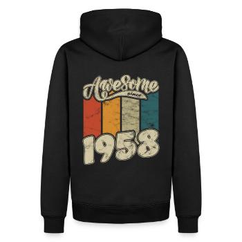 1958 Geburtstag Awesome since Retro - Männer Premium Bio Hoodie - Schwarz - Hinten - Nico (187cm)